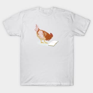 Chicken Reading T-Shirt